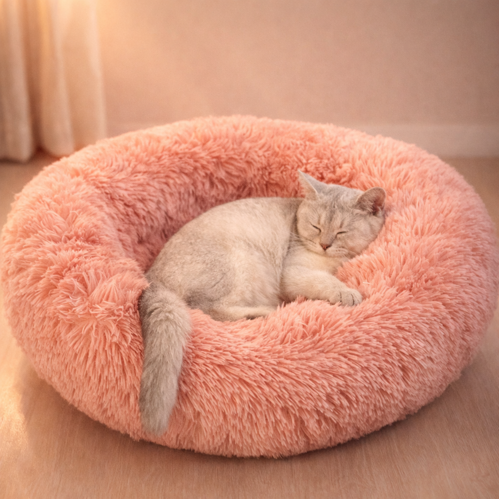 Cuccia Morbida Rotonda Effetto Calmante per Cani e Gatti