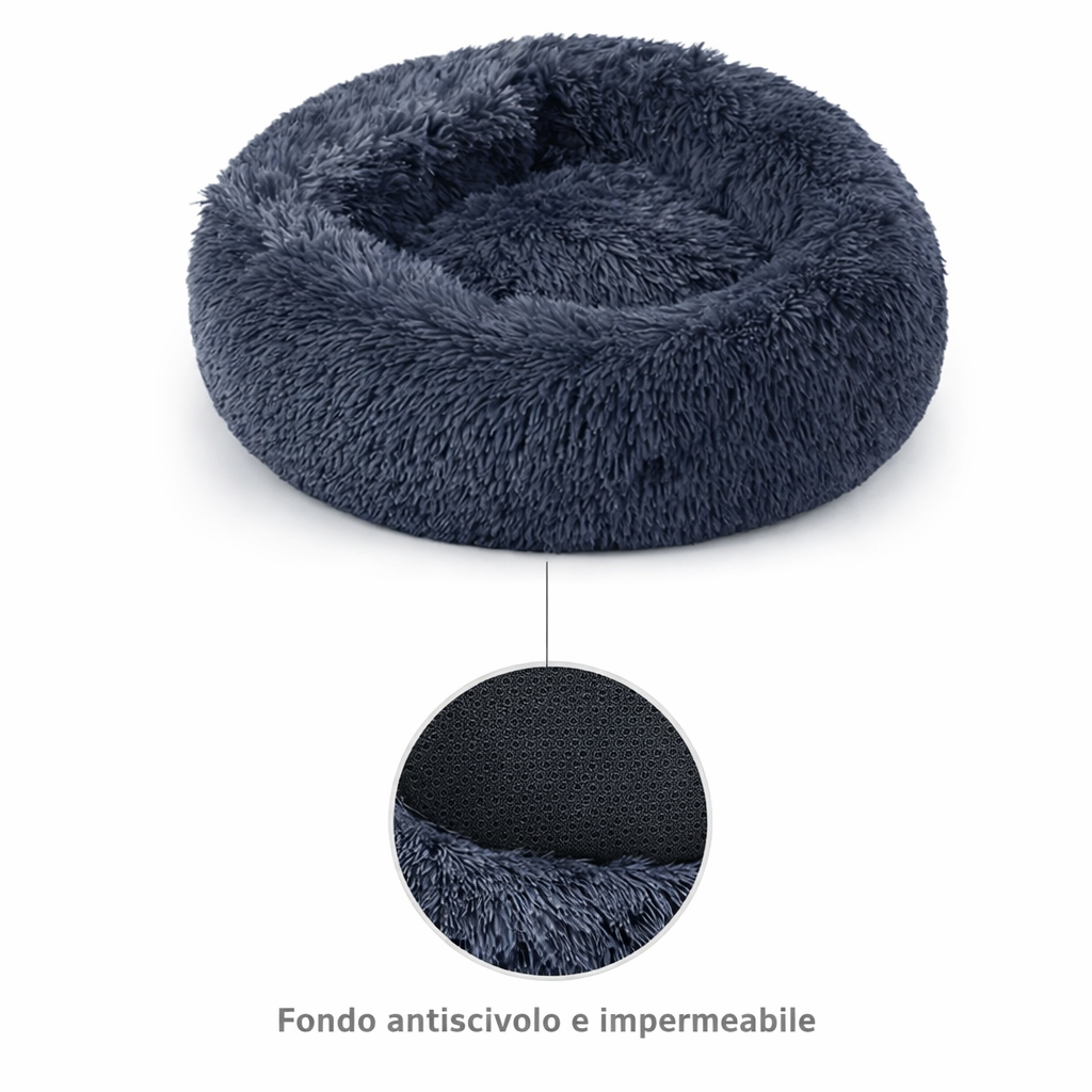 Cuccia Morbida Rotonda Effetto Calmante per Cani e Gatti